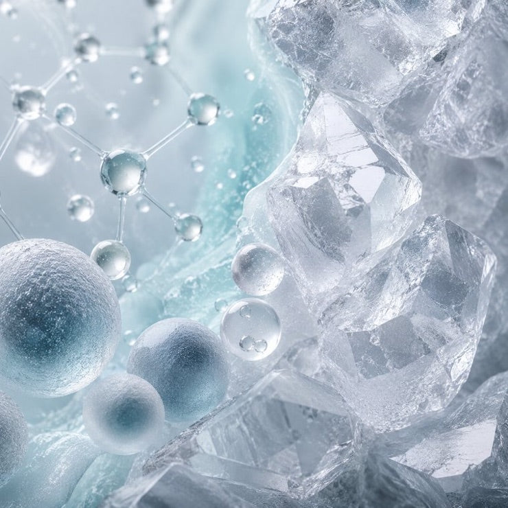 Magnesium mineral crystals in solution